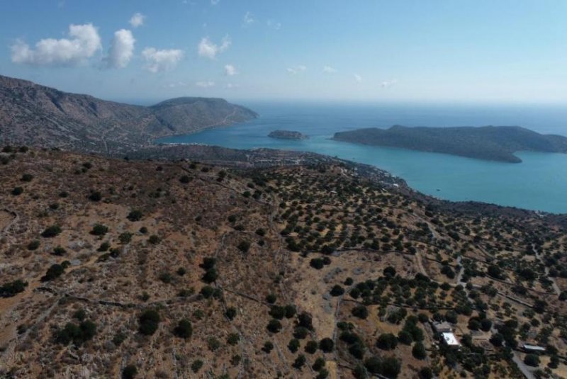 Schisma Eloundas MIT VIDEO! Kreta, Schisma Eloundas: Exklusives Grundstück mit Meerblick und Baugenehmigung zu verkaufen Grundstück kaufen